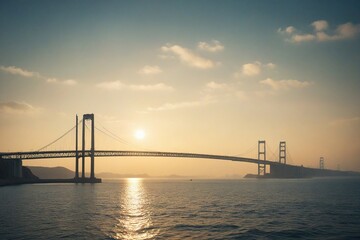Obraz premium bridge at sunset