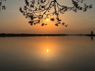 sunset on the river