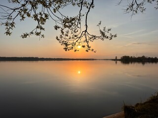 sunrise over the lake