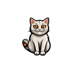 Cat vector breeds cute pet animal set illustration. Different type of vector cats