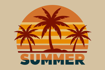 Naklejka premium Retro vintage style sunset, text 