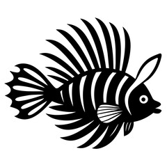 Lionfish vector silhouette on white background 