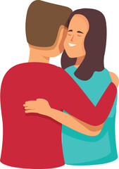 Mother embrace her son icon cartoon vector. Family love. Warm support
