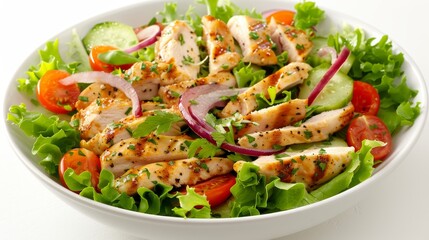 Grilled chicken breast with seasonal garden vegetables perfectly paired for a delectable meal