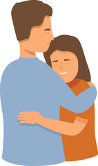 Romantic couple partner icon cartoon vector. Male and female happiness. Adult emotion