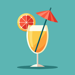 Vector illustration of a glass of lemonade on a colorful background