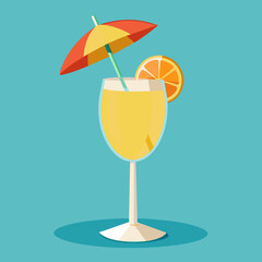Vector illustration of a glass of lemonade on a colorful background