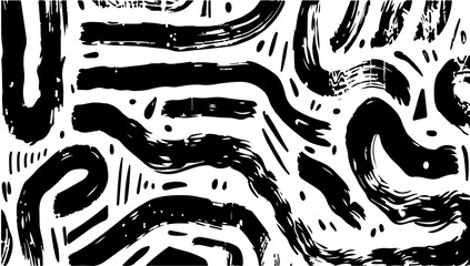 Brush paint curve background vector illustration. Abstract art ink and dirty shape element. Textured splash banner and creative border horizontal doodle drawing scratch