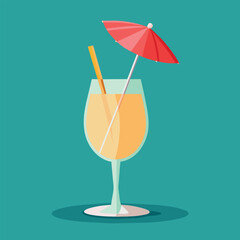 Vector illustration of a glass of lemonade on a colorful background