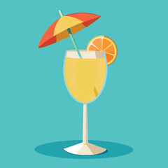 Vector illustration of a glass of lemonade on a colorful background