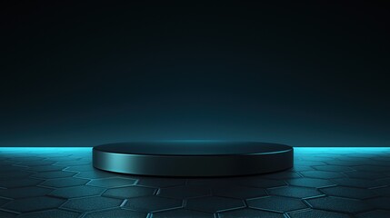 Exhibition podium for a variety of goods in neon futuristic colors