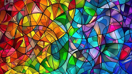 A variety of color backgrounds created from wavy lines. AI generated illustration