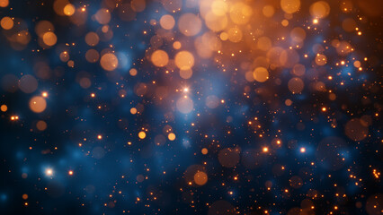 Abstract luxury background, blue and gold, bokeh effects. Sparkles.