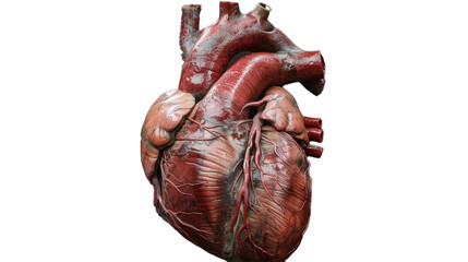 A detailed anatomical heart isolated on transparent background. 