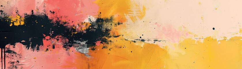 Abstract desktop wallpaper with blonde yellow, beige, and candy pink hues. Negative space and rule of thirds create a sense of confusion and unpredictability.