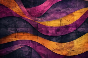 Abstract, bold wallpaper in black, amethyst, plum, and butterscotch yellow with negative space and rule of thirds, evoking subtle confusion.
