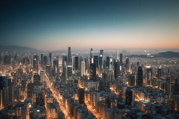 Fototapeta premium city at sunset