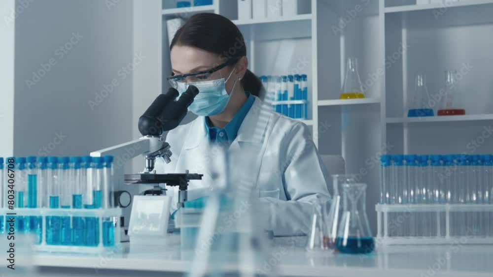 Poster a specialist in the field of biosafety develops measures to prevent the spread of infections and gua