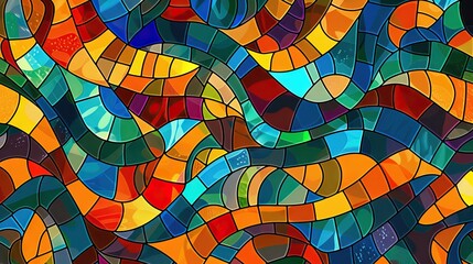 Obraz premium A variety of color backgrounds created from wavy lines. AI generated illustration