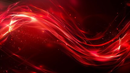 red abstract background with blurred magic neon light curved lines