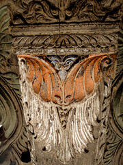 detail on antique wood corbel © Niko
