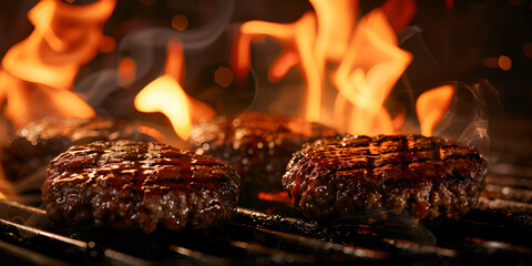 grill striploin steak on fire background close-up Juicy grilled steak with flames and spices Cooking delicious meat on an open fire.