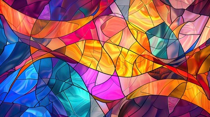 A variety of color backgrounds created from wavy lines. AI generated illustration