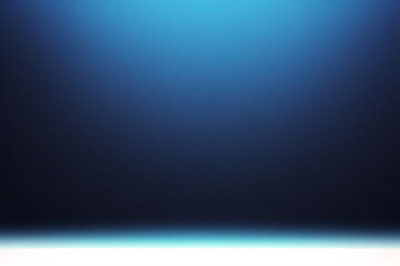 Schwarzer, dunkler, azurblauer, kobaltblauer, abstrakter Hintergrund. Farbverlauf. Geometrische Figur. Welle, wellige, geschwungene Linie. Raues Grunge-Korngeräusch. Leichter neonmetallischer Glanz sc