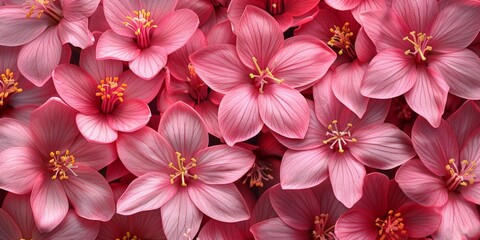 Pink Flowers With Yellow Stamens