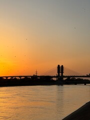 Obraz premium Sunset over river