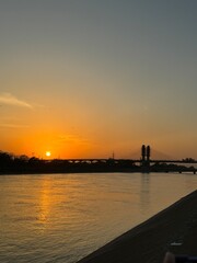 Sunset over river