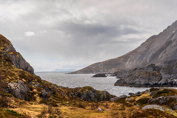 landscape inside the Lofoten Islands, Norway