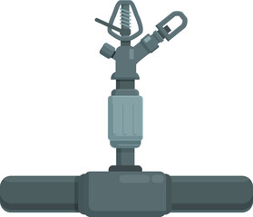 Control pipe sprinkler icon cartoon vector. Smart hose. Pipe gardening