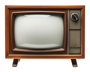 PNG Retro vintage TV set television screen white background.