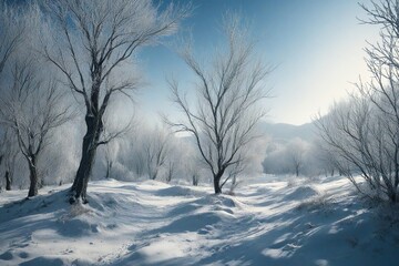 Obraz premium snow covered trees