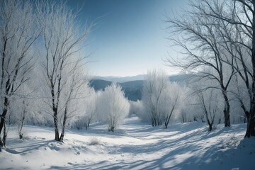 Fototapeta premium trees in the snow