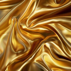 Fototapeta premium Elegant background design with gold-coloured rippled silk 