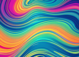 Obraz premium Bright stylish modern wave background in different colors,generative ai