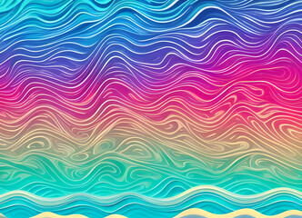 Fototapeta premium Bright stylish modern wave background in different colors,generative ai