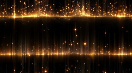   A black background with gold sparkles