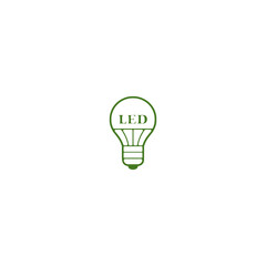 LED lightbulb icon isolated on white background