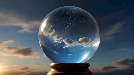 magic crystal ball in the sky