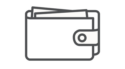 Wallet Icon. Vector black and white  isolated illustration of a wallet