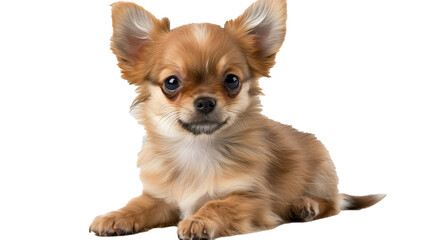 A tiny Chihuahua with big ears, isolated on transparent background. 