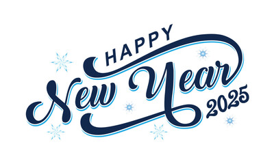 New year 2025 typography design. Happy new year 2025 logo design, Happy 2025 New Year Vector Design