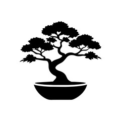 Bonsai logo vector silhouette 
