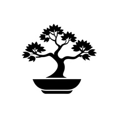 Bonsai logo vector silhouette 