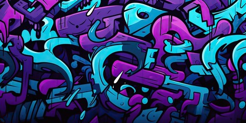 Graffiti draw paint ink sprat art graphic design pattern texture surface with many elements in dark colors scene