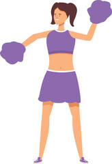 Cheerleader icon cartoon vector. Child uniform dancer. Victory action