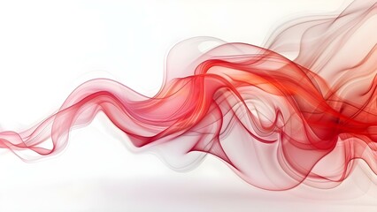 Abstract Red and White Background with Glowing Waves and Smoke on White Background. Concept Abstract, Red and White, Glowing Waves, Smoke, Background